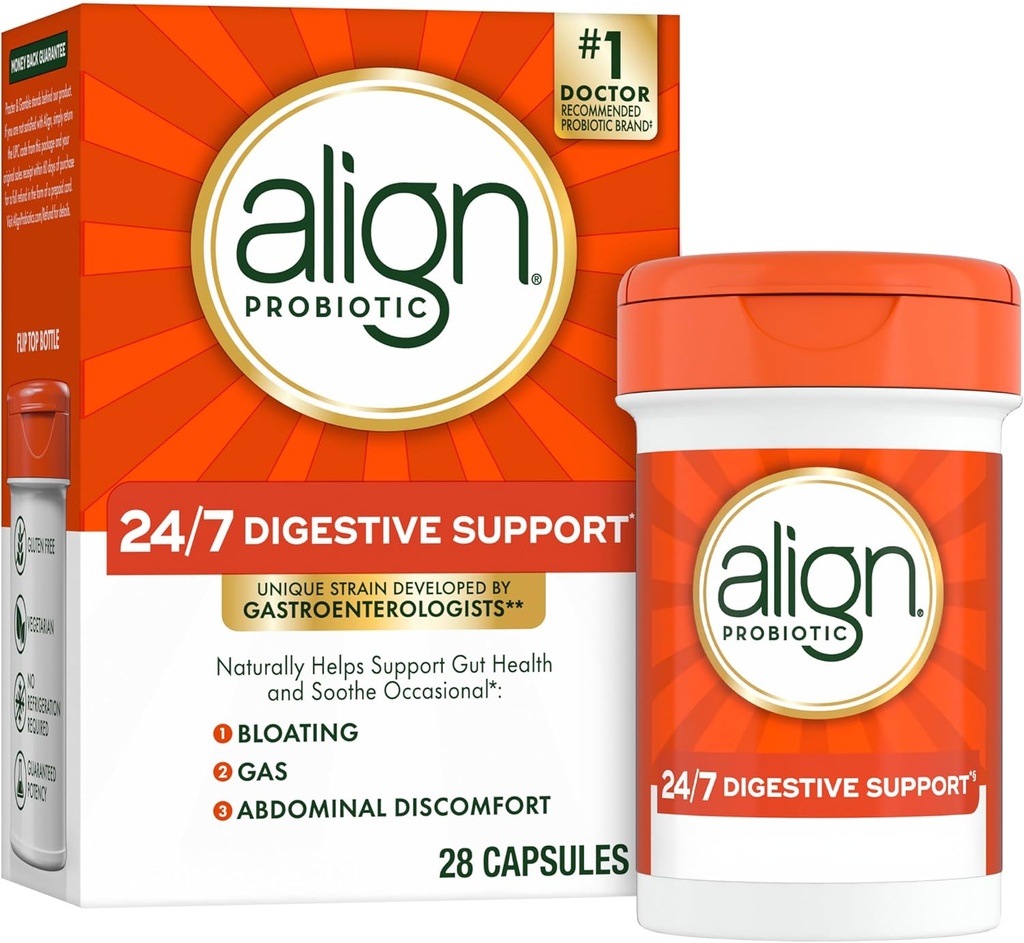 Align Probiotics, Probiotic Supplement for Daily Digestive Health, 28 kapsul, #1 Priporočeni probiotik gastroenterologi (Packing May Vary)