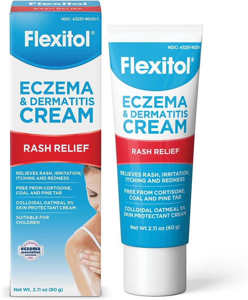 Krema Flexitol Eczema in dermatitisa – Steroid in Fragrance sta prosta za občutljivo, razdražljivo kožo s 5% koloidni ovseni kaši