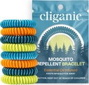 Cliganic 20 Pack Mosquito Repelent Zapestnice za odrasle in otroke - naravni DEET-free Bands, individualno zaviti