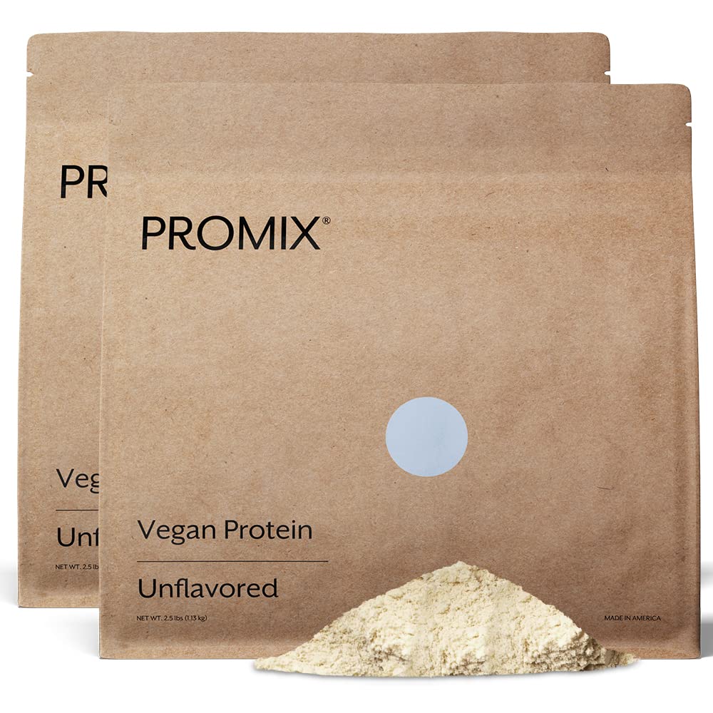 ProMix Nutrition Plant-Based Vegan Protein Powder, Unflavored - Pea Protein & Vitamin B-12 - ‐Post Workout Fitness & Nutrition Shakes, Smoothies, Pekanje in kuhanje recepti - 5 Pound (Pack of 2)