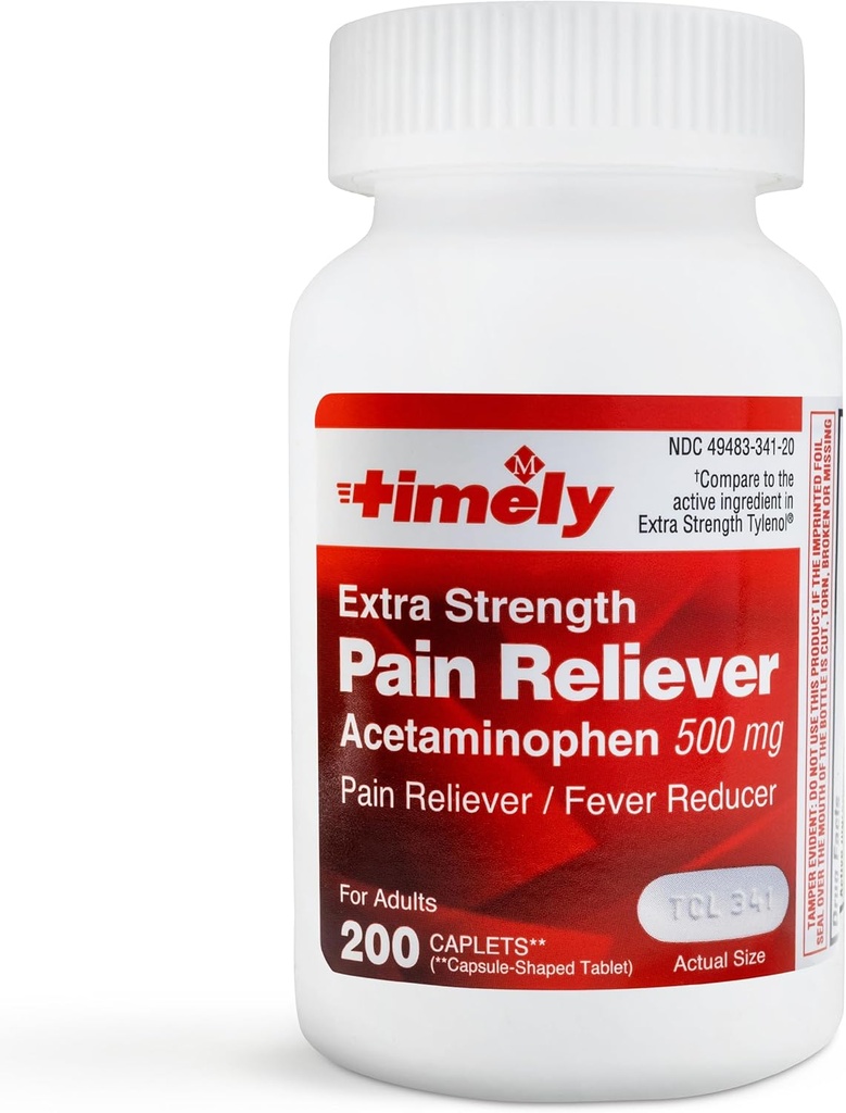 Time-CAP LABS, INC. Pravočasno acetatfen 500 MG Tablete 200 Število - Dodatna moč bolečine Relief - Menstrualne kratice, Fever Reducer, Manjša bolečina artritisa