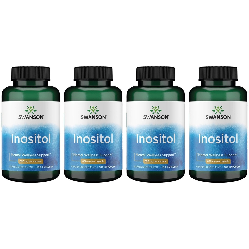 Swanson Inositol 650 Milligrams 100 kapsul (4 pakiranja)