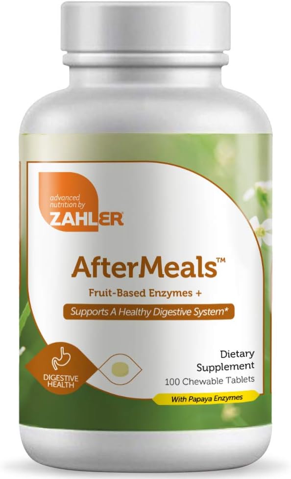 Zahler AfterMealsTM, sadne encime+, 100 žvečljivih tablet
