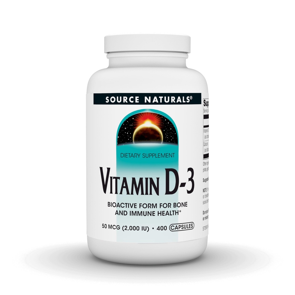 Vir Naturals Vitamin D-3, Podpira zdravje kosti in imunskega sistema, 2000 iu - 400 kapsul