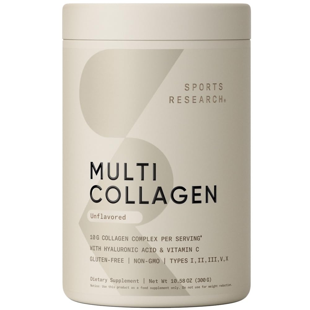 Športne raziskave Multi colagen Protein Powder (Tip I, II, III, V, X) s hialuronsko kislino + vitaminom C 