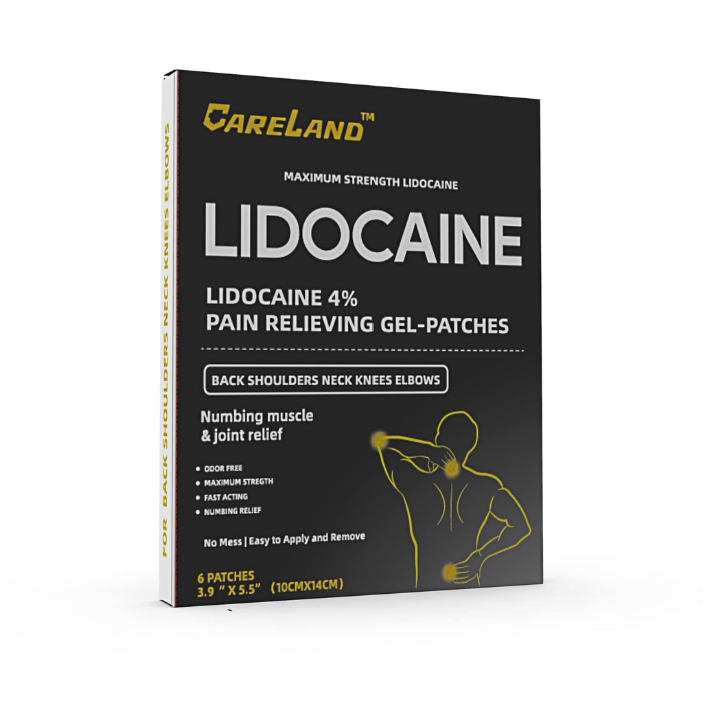 CARELAND 4% Lidokain gel obliž, 6 Število 