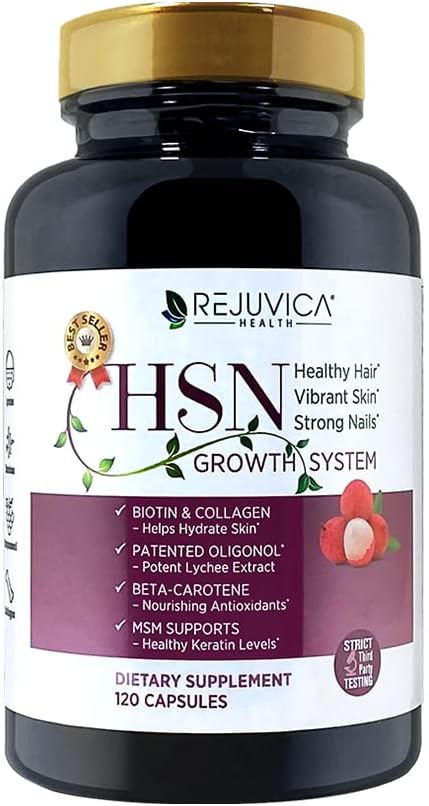 Koža in nohti za lase Vitamini - HSN sistem - Podpira zdrave lase, kože in nohti - Napredno Inkapsulirana Remedy - Oblikovan z Oligonol, Biotin, Collagen, MSM, Hyaluronic Acid & More
