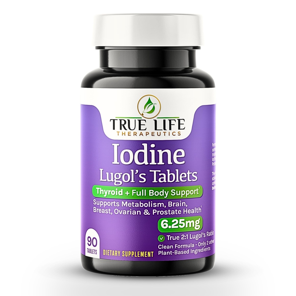 Lugoljeve jodine tablete 6, 25 mg – Natančna podpora za ščitnico in energijo – Ne Harsh Liquid, Stable Kalijev jodide dodatek – 90 Ct, Non- GMO, Brez konzervansov