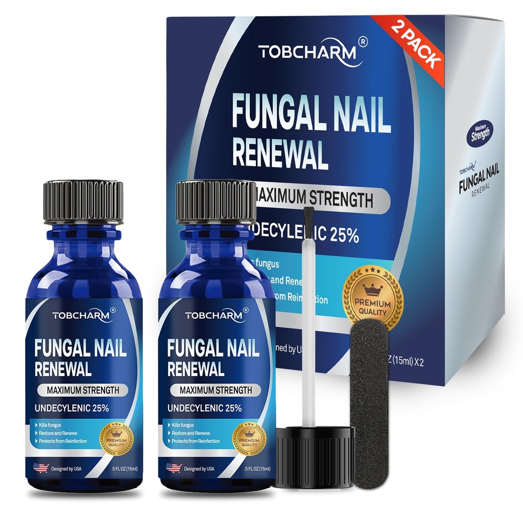 Toenail Fungus zdravljenje Dodatna moč s 25% Undecilenic kislina & Tea Tree Oil, Nail Fungus zdravljenje za noht & nohti, Antifungal zdravljenje nohtov poškodovanih nohtov in debelih nohtov- 2Pcs