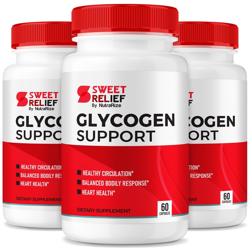 NutraRize (paket s 3 Sweet Relief Glycogen Support - čistilec krvnih žil, kapsule, Napredna formula za splošno wellness, pregledi (180 kapsul)
