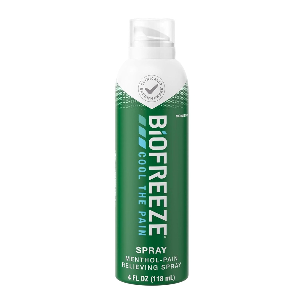 Biološko zamrzovanje Pain Relief Spray, Artritis Pain Reliever, Koleno in bolečine v spodnjem delu hrbta Relief, Relief mišic, Relief bolečine v vratu, Pharmacist Priporočeno, FSA upravičen, 4 FL OZ Biofreeze Menthol Spray