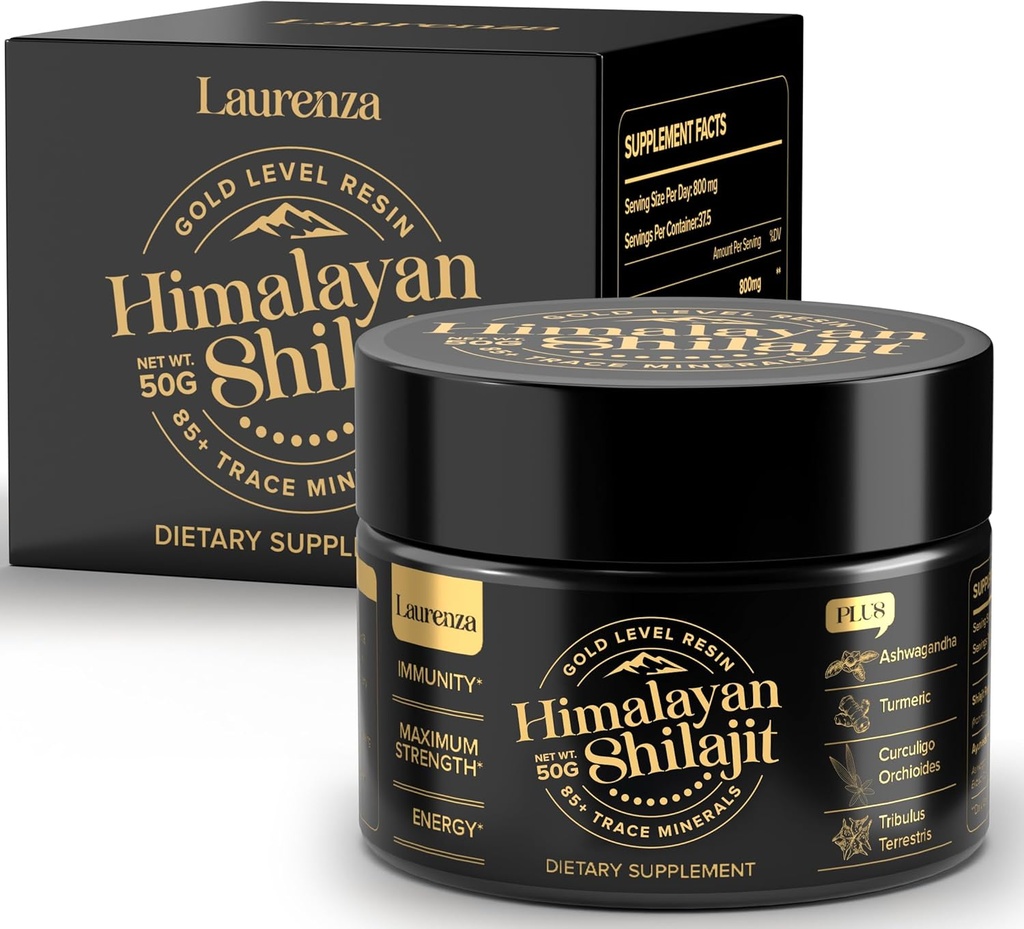50G Shilajit Pure Organic Himalajan Shilajit Resin, 800mg Visoka moč, Golden stopnje A Shilajit dodatek, 85+ Trace Minerals & Fulvic Acid, Natural Energy & Imune Booster