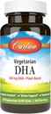 Carlson - Vegetarian DHA, 500 mg DHA, na bazi rastlin, trajno pridobljene iz alg, podpora možganov, zdravje razpoloženja, 60 kapsul