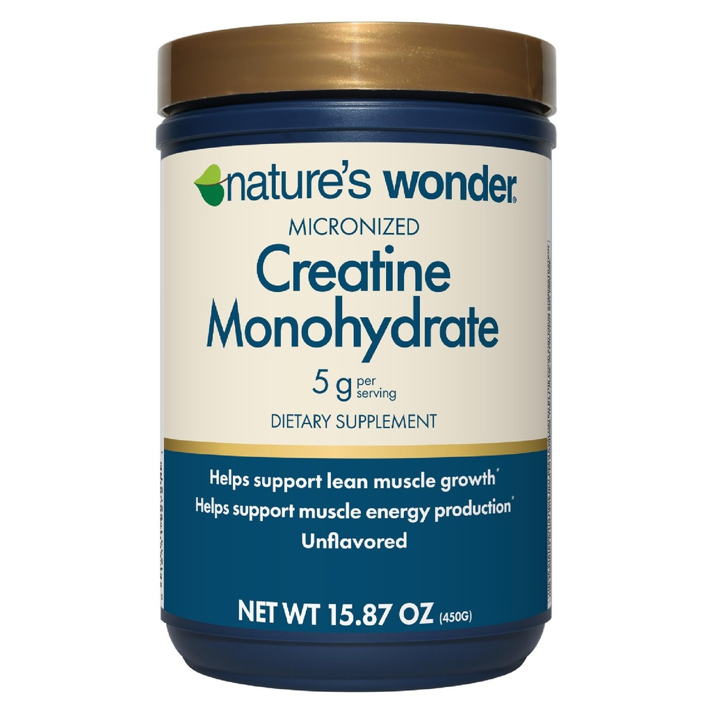 Nature's Wonder Micronized Creatine Monohydrate Powder, 90 Servings