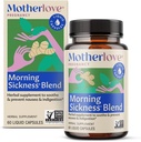 Motherlove Jutranja bolezen Mešanica (60 Tekoči kapice) Zeliščni dodatek za jutranje lajšanje bolezni – Vegan, Non-GMO, Organic Herbs, Kosher, Soy-free