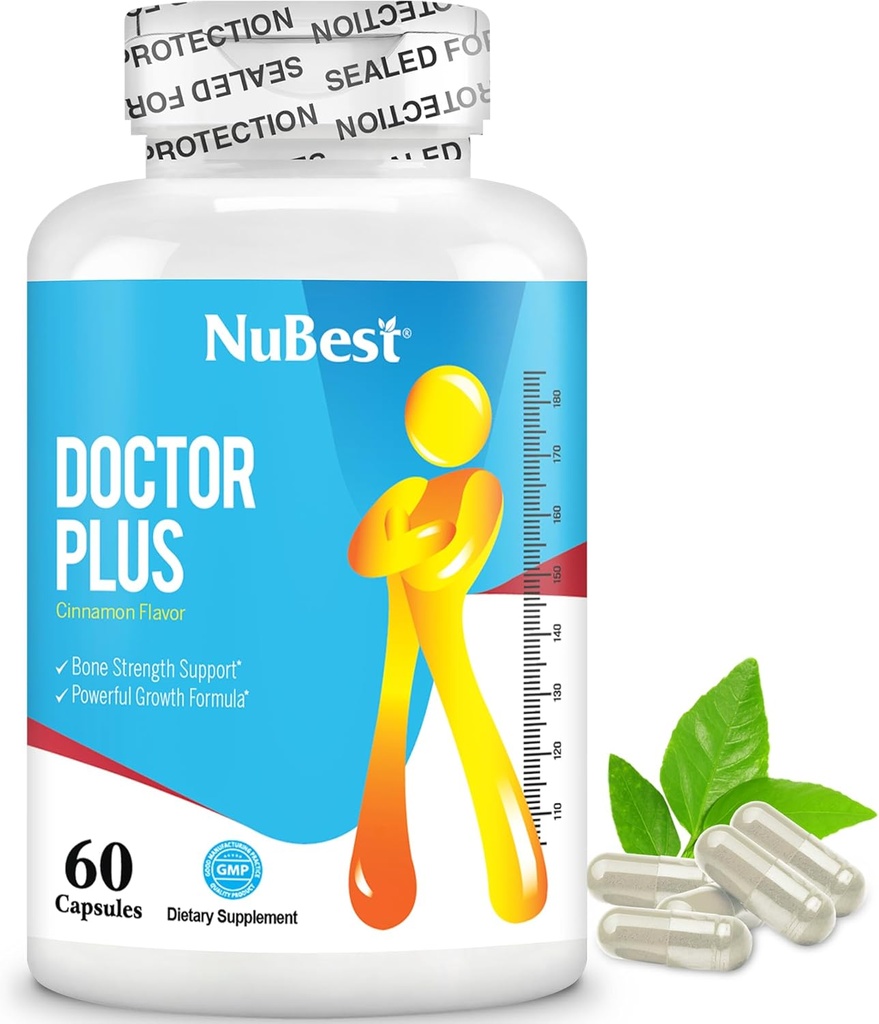 NuBest Doctor Plus s kalcij, vitamin D3, vitamin K2 (MK7), magnezijeve kapsule za kostno moč, zdrave kosti, imuniteto, kalcijev Max Absorpcija za starost 10+ 