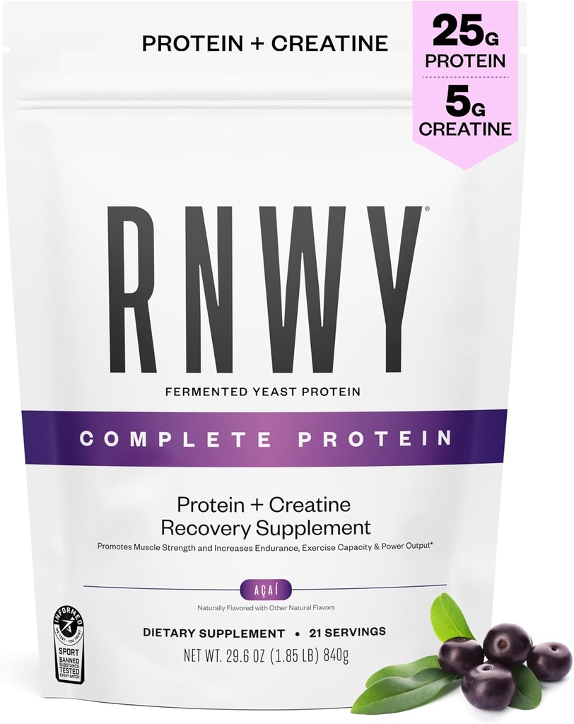 25g Acai Protein + 5g Kreatin prašek, Veganski na rastlini osnovani proteini z digestivnimi encimi za izgradnjo in obnovitev, 21 Servinges