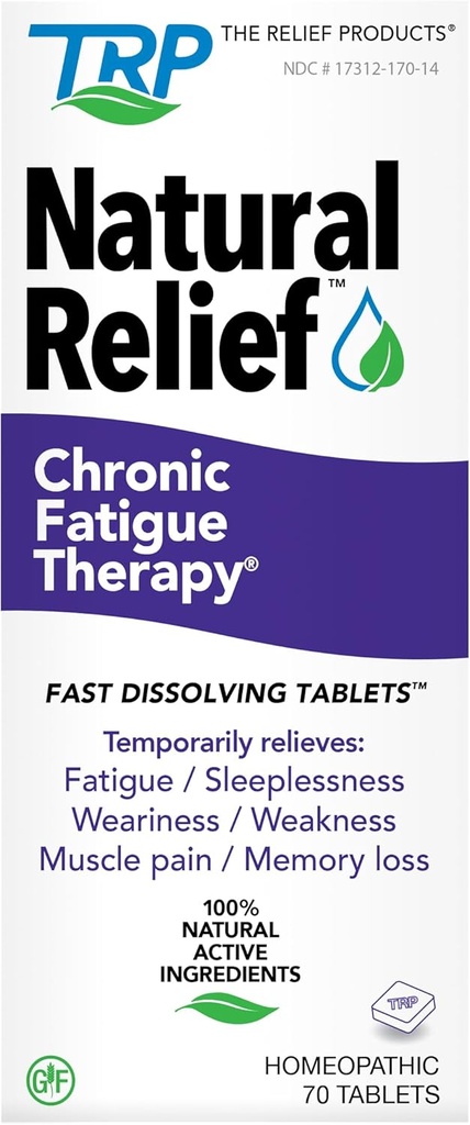 Relief izdelki kronično utrujenost zdravljenje - 100% naravne aktivne sestavine - utrujenost, šibkost, CFS, utrujenost - hitro raztapljanje tablete - 70ct