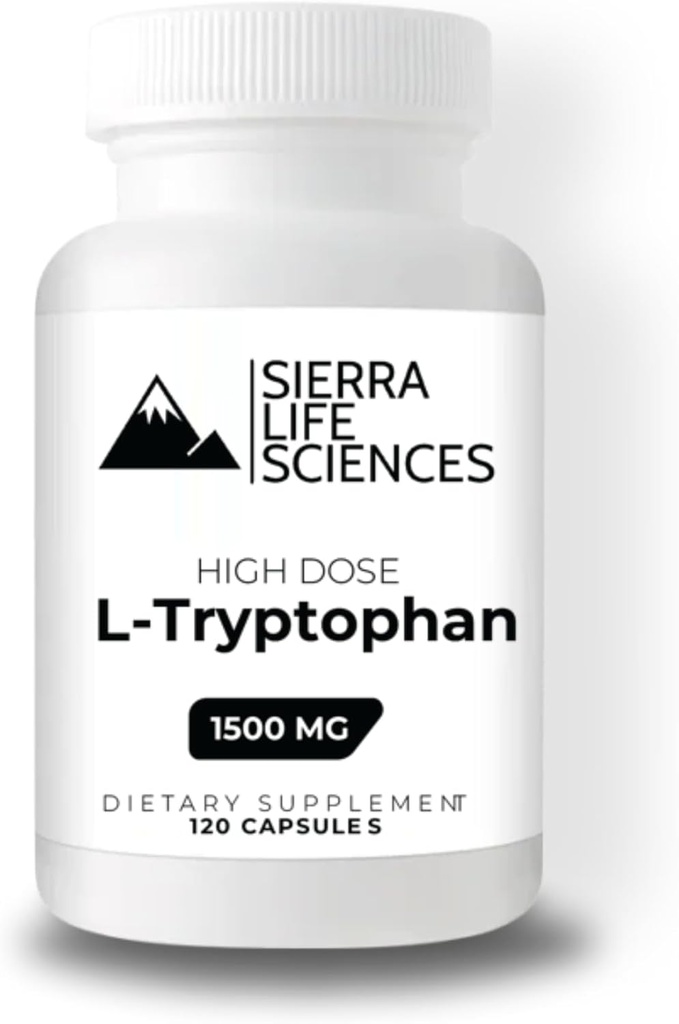 1500 mg veliki odmerek L-Triptofan Maks v kapsulah, ki so enostavne do suhe.