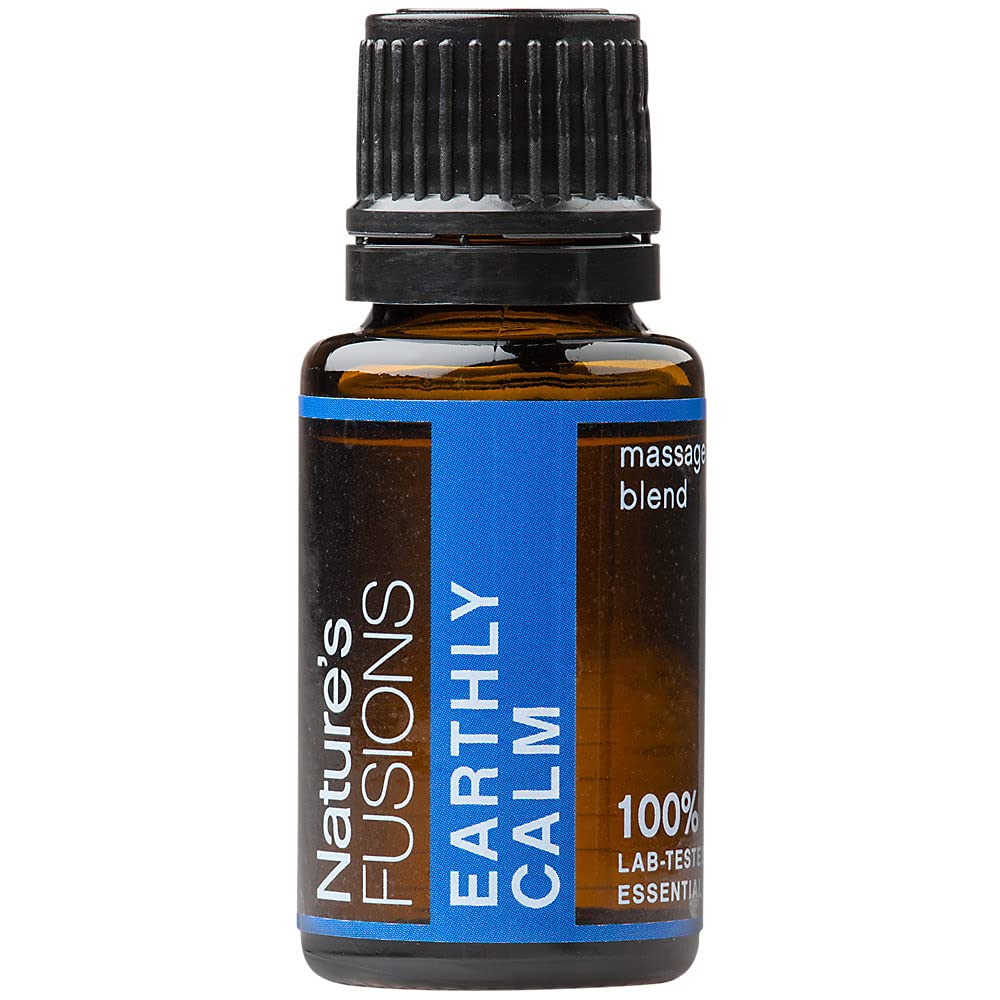 Naravne fuzije Zemeljsko mirna, 100% čista in naravna mešanica eteričnega olja za aromaterapijo in topično uporabo, .5 Fl Oz (paket po 1) (15 ml)