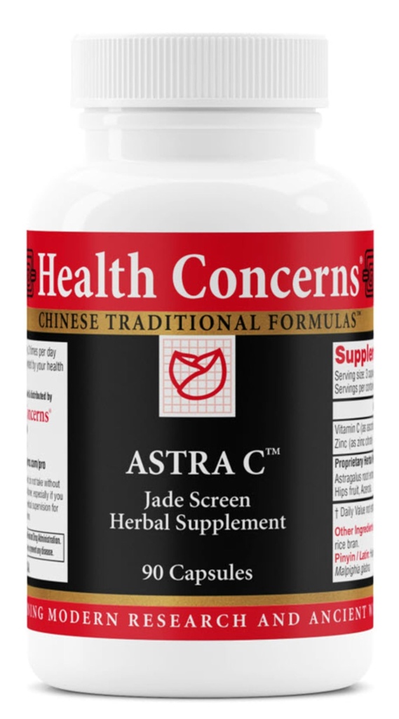 Zdravstvene skrbi Astra C – Imunska podpora, Hladno preprečevanje in antioksidant Formula – Vitamin C, cink, Astragalus, Atratylodes, Rose HIPS & Acerola – Naravni kitajski zeliščni dodatek – 90 kapsul