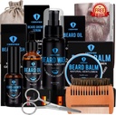 Beard Grooming Kit, Beard Kit z Bradato olje,Beard rastni serum, Beard Wash, Beard Balm, Beard Brush, Beard Comb, Beard & Mustache Škarje Beard Rastni komplet Edinstvena darila za moške