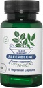 Vitanica SleepBlend - Podpora za spanje in sprostitev za ženske - Zeliščni dodatki z melatoninom, Valerian Root, Vitamin B2 & B12 & Magnezij - Pro Logo - 15 Veganske kapice