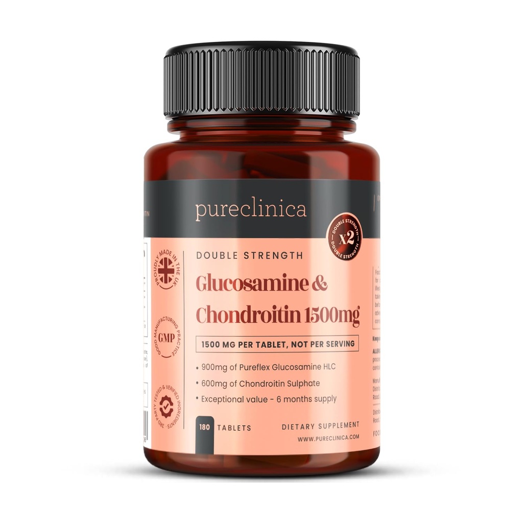 čista klinica visoka jakost 1500 mg glukozamin HCL & hondroitin x 180 tablet