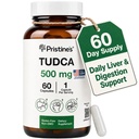 Pristine's Tudca 500MG Jetrna podpora & Prečiščene žolčne soli dopolnilne kapsule - 60 dnevna oskrba - Gallbladder Jetrni organ & Prebava Detox in Čista podpora - Gluten brez GSO