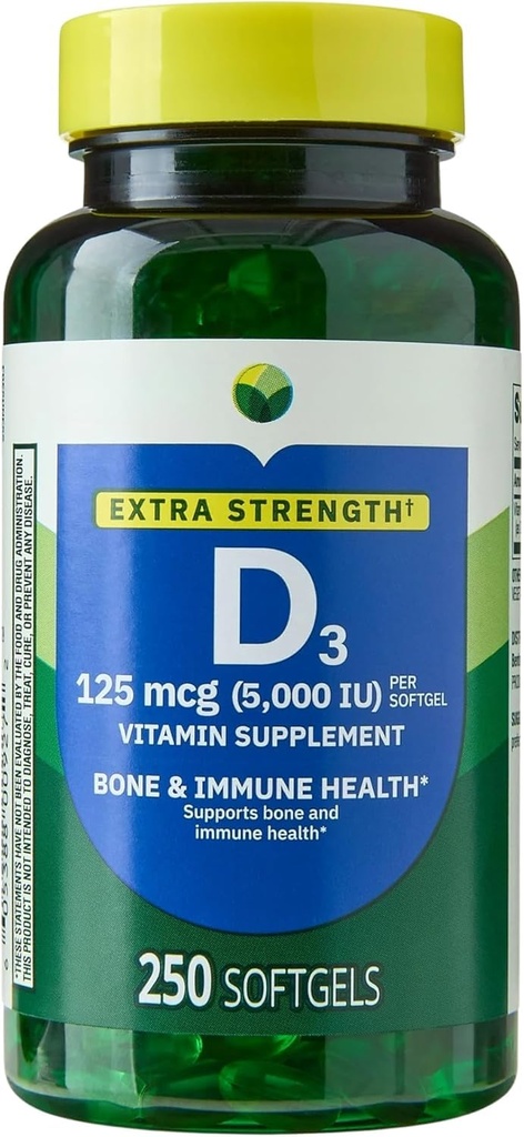 H4U Extra Strength Vitamin D3 5000 i.e. (125 μg) Mehkužci 