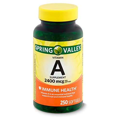 Spring Valley Vitamin A dodatek 2400 mcg- 250 Softgels Pack po 2