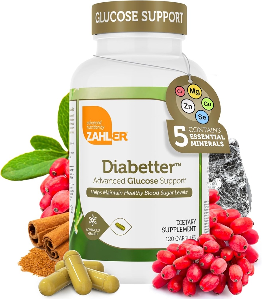 Zahler Diabetter, Advanced Glucose podpora dodatek s cimetom, Certified Kosher, 180 Kapsule