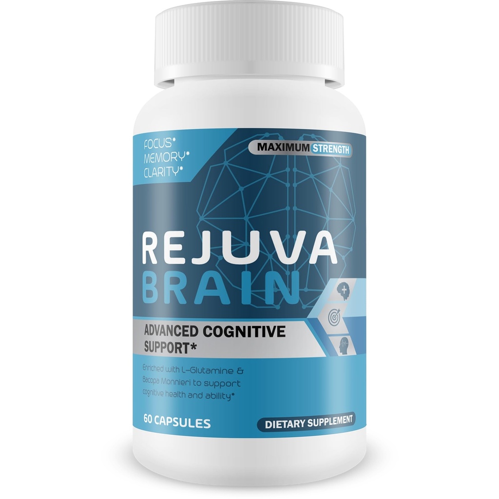Rejuva Brain- Napredna kognitivna podpora- Obogaten w/L-glutamin & Bacopa Monnieri za podporo kognitivnega zdravja in sposobnosti