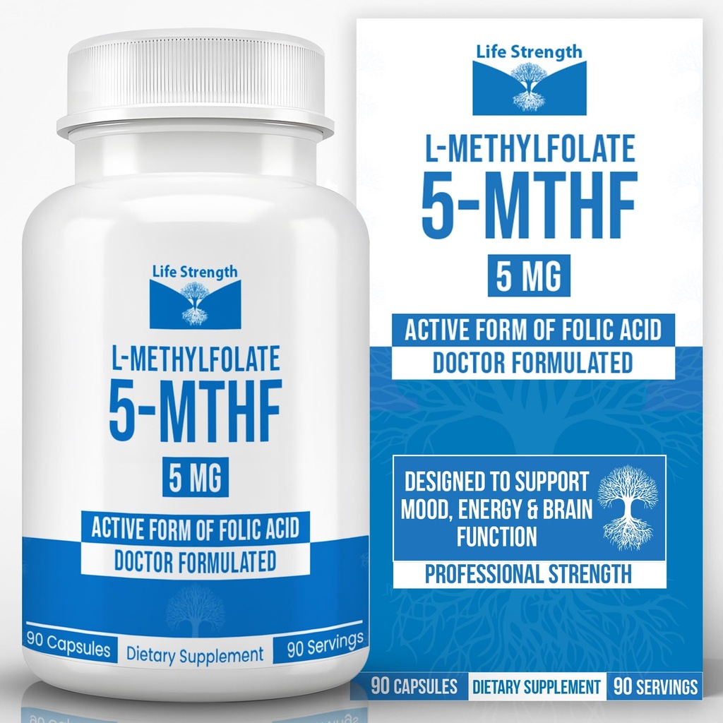 L-metilfolat 5 MG, optimiziran in zelo bioaktivni metil Folat, 5-MTHF dodatek za Mood in imunske podpore, naravni prehranski dodatek za energijo, ne-GMO & Gluten-free, 90 kapsul