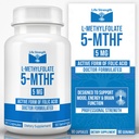 L-metilfolat 5 MG, optimiziran in zelo bioaktivni metil Folat, 5-MTHF dodatek za Mood in imunske podpore, naravni prehranski dodatek za energijo, ne-GMO & Gluten-free, 90 kapsul