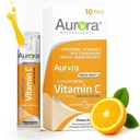 Aurora Nutrascience Mega-Pack liposomski vitamin C, Imunska podpora, 3.000 mg na strežbo, Vegan, Gluten Free, Non-GMO, 10 Enodelni servo paketi, Orange