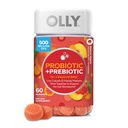 OLLY probiotik + prebiotični Gummy, Prebavna podpora in Gut Health, 500 milijonov CFU, Fiber, odraslih žvečljivi dodatek za moške in ženske, Breskev, 60 dan dobave - 60 Število