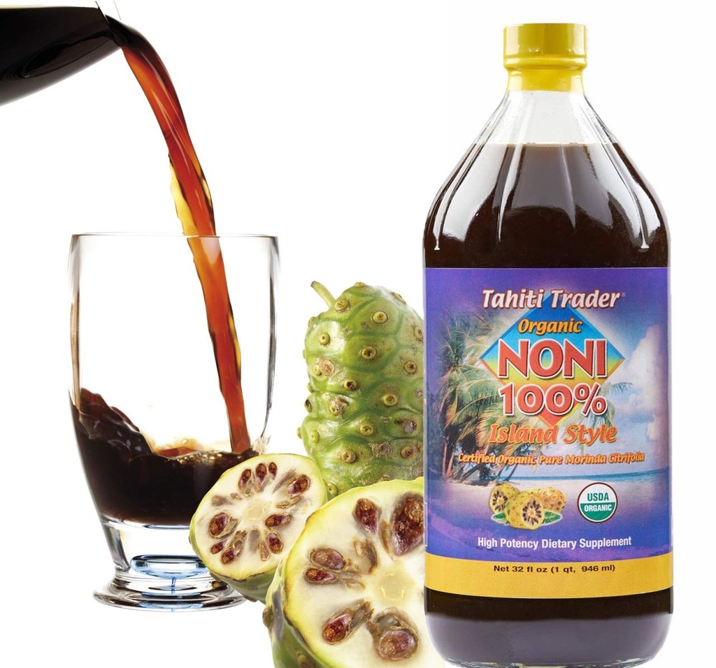 Tahiti Trader Island Style High Potency Noni Juice - Pure Noni sadni sok fermentiran v kis - Organski antioksidant Superfood Podpora energetika in zdravje telesa - (32oz, 1 Pack)