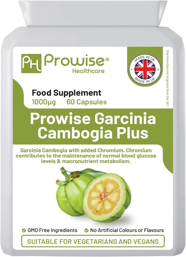 Garcinia Cambogia 1000mg 60 Kapsule - UK Proizvedeno  Standardi Prowise zdravstvenega varstva - primeren za vegetarijance in Vegane
