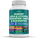 NOVA AGE Eye Health Vitamini z borovnico Lutein & Zeaksantin Likopen Resveratrol Grozdno seme Astaksantin - Eye Vitamin - 60 Count