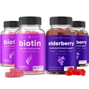 NutraChamps Biotin Gummies (2 paketa) in Bezgove jagode (2 paketa)