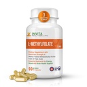 INVITA L-metilfolat - Profesionalna moč Aktivni metil Folat - 5-MTHF dodatek za energijo, Mood & Imunska podpora - Ne GSO, Gluten Free, Brez polnil (7,5 Mg)