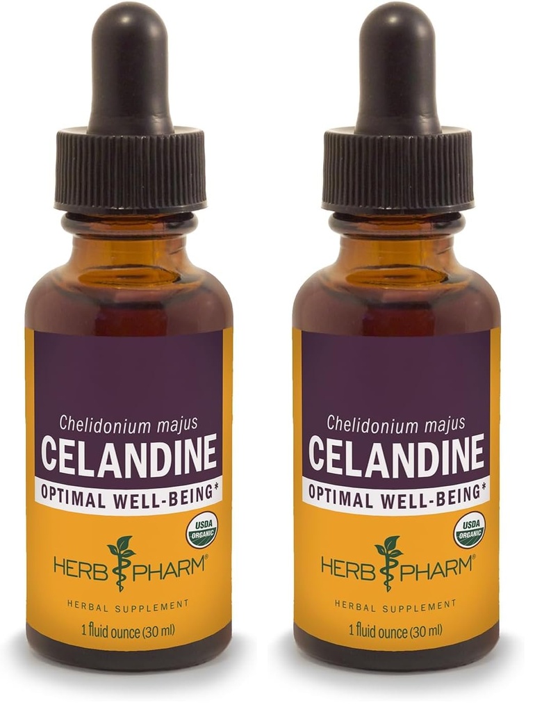 Herb Pharm Certified Organic Celandine Liquid Extract - 1 Ounce (Pack of 2)