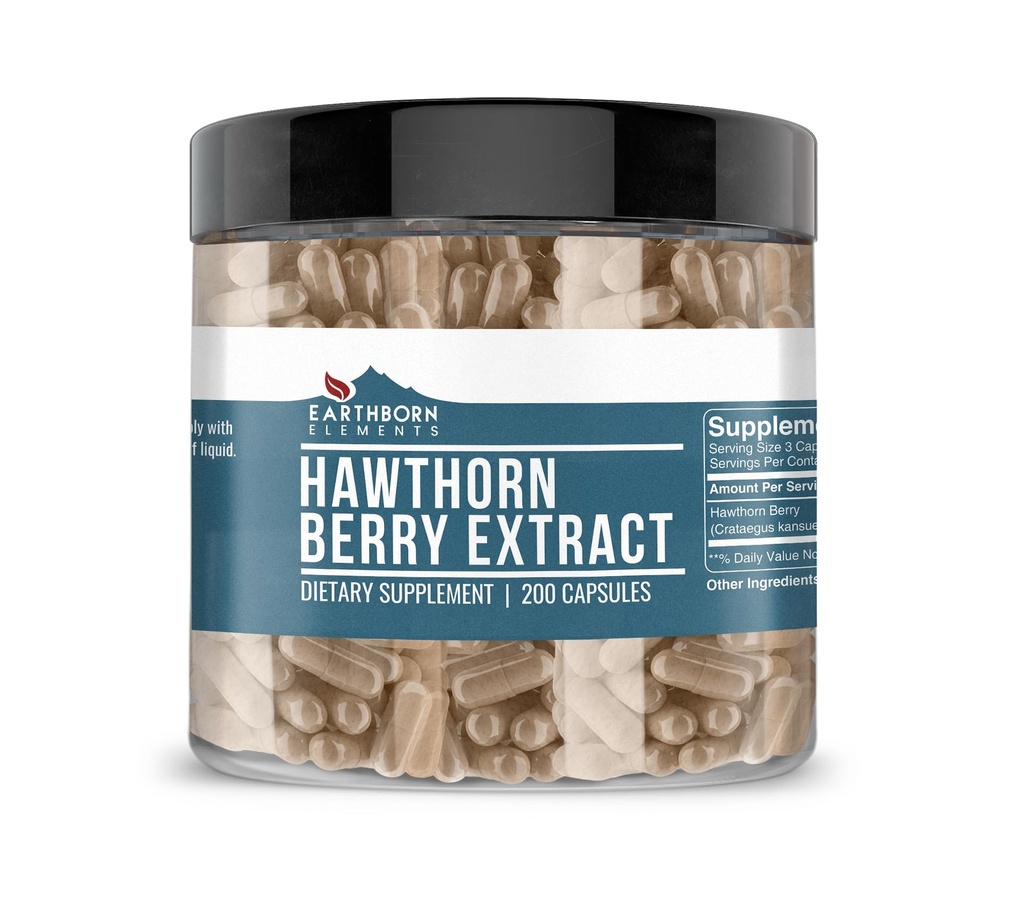 Elementi iz rodu Earthborn Hawthorn Berry Extract 200 kapsul, čisti in nerazredčeni, brez dodatkov