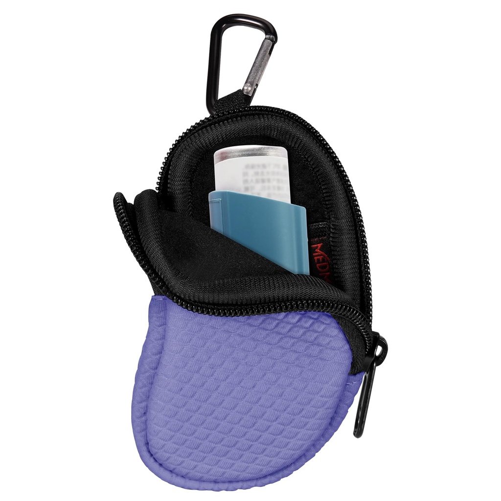 Neoprene Asthma Inhaler Imetnik, Zaščitna Portable Travel Handy Holster, Lahek primer za nošenje z karabinerjem Clip in Mesh Pocket v notranjosti, Inhaler ni vključen (samo zadeva) (Violet)