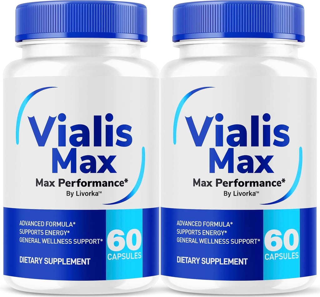 (2 paket) Vialis Max tablete za moške - Uradna Vialis Max Premium moška podporna formula za hitro delovanje energije, vzdržljivost in zmogljivost, VialisMax kapsule Napredna formula, 120 kapsule za 2 meseca
