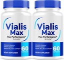 (2 paket) Vialis Max tablete za moške - Uradna Vialis Max Premium moška podporna formula za hitro delovanje energije, vzdržljivost in zmogljivost, VialisMax kapsule Napredna formula, 120 kapsule za 2 meseca