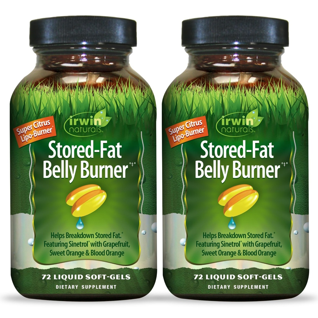 Irwin Naturals Stored-Fat Belly Burner - 72 Tekoči soft-Gels, Pack of 2 - pomaga podporo Razčlenitev skladiščenih maščob - 48 Skupaj serviranja