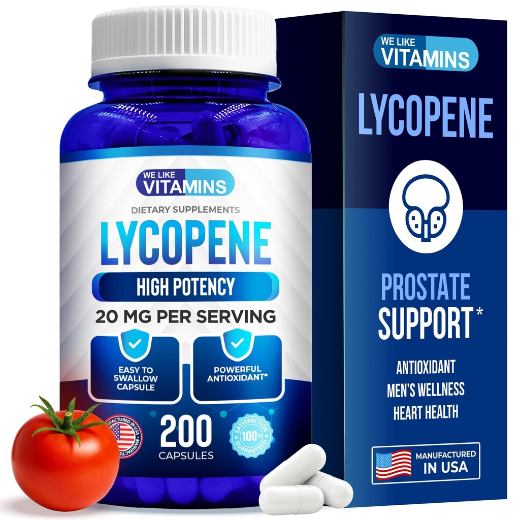 Radi vitamini Likopen dopolnila za moške - likopen 20mg na služijo - 200 kapsul - Super antioksidant, ki pomaga podpirati imunski sistem in prostate zdravje